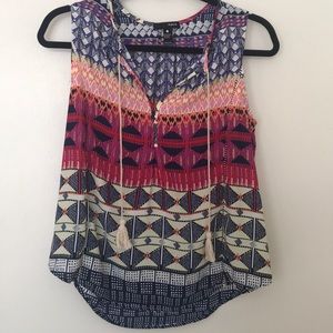 AQUA XS printed blousy tank